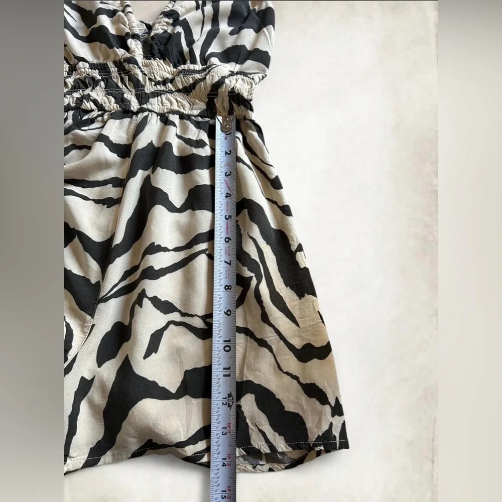 H&M Dark Green & Cream Zebra-Print Halter Romper - Picture 6 of 8